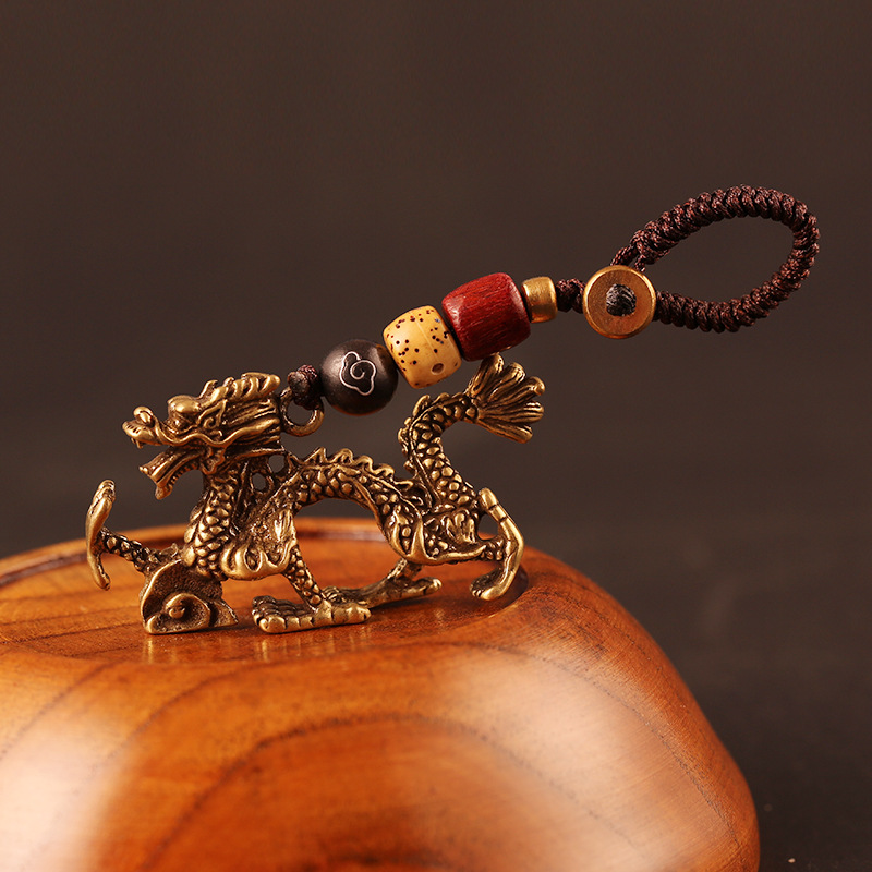 十二生肖纯铜猪马牛羊坠车钥匙扣