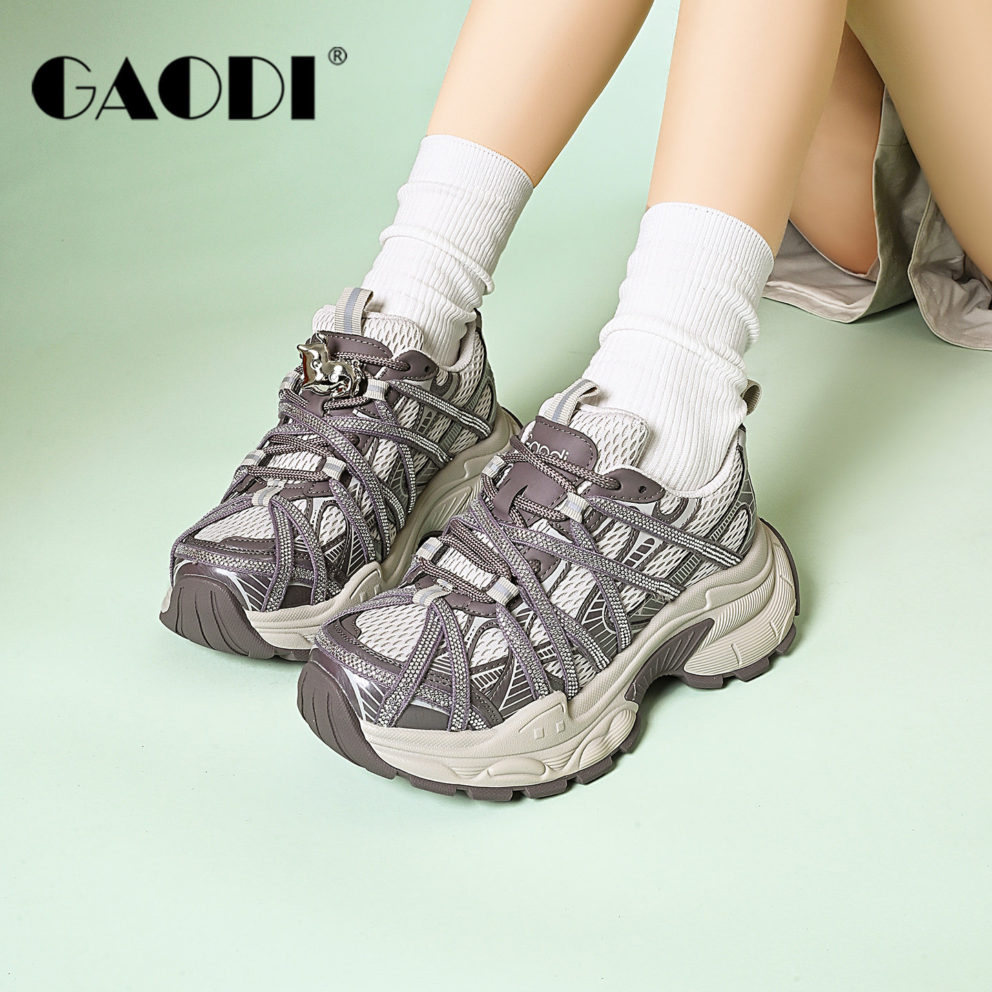 高蒂老爹鞋女2026春季新款ins潮小个子厚底增高运动休闲鞋百搭,女鞋,老爹鞋,淘宝优惠券,粉丝福利购,淘宝优惠卷