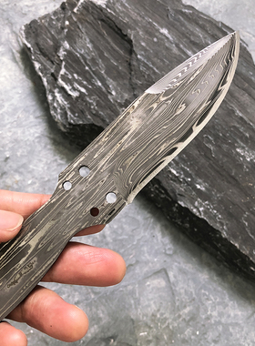 VG10夹芯钢手工DIY自己装柄五金刀胚水果刀钢坯开好刃大马士革钢