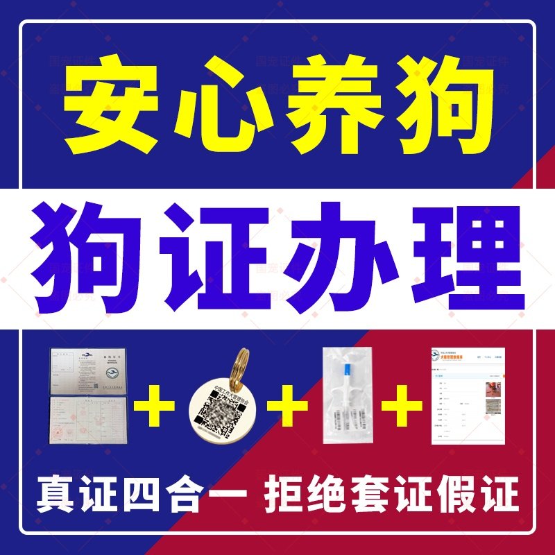 狗证犬籍证工作犬证注册血统证件大型禁养犬证伴侣搜救安慰犬证明