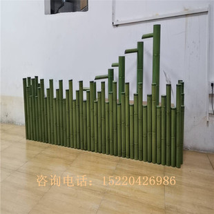 定制户外仿竹铝合金围栏装饰型材铝圆管连体生态仿竹子竹节纹凉亭