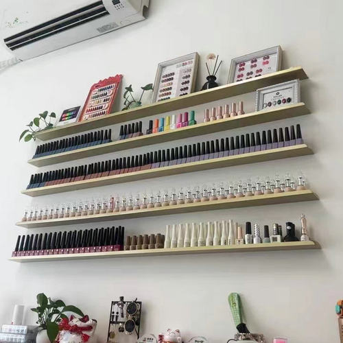 墙上一字化妆品收纳搁板指甲油架