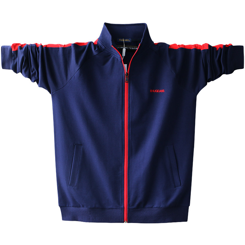 春秋款胖男童装学生立领高领大码外套撞色胖童中大童加肥加大拉链