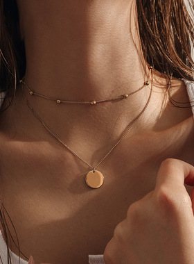 小众网红金币chokerins项链