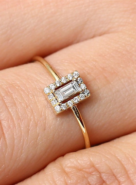 新款热卖欧美方形公主戒指女士