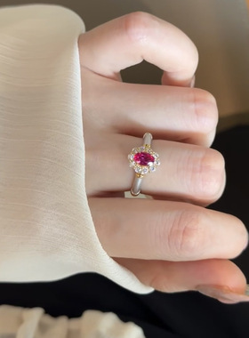 轻奢中古风红刚玉戒指