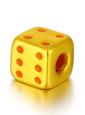 镀3d仿金仿黄金老挝珠女骰子散珠