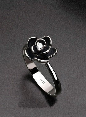 youngwish新款创意925玫瑰花戒指