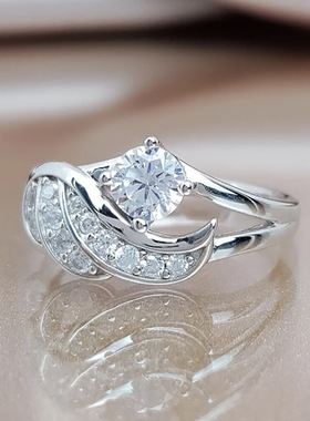 天使翅膀微镶锆石欧美风饰品戒指