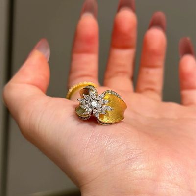 轻奢复古拉丝工艺蝴蝶戒指女