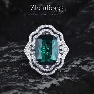 Young高定珠宝设计绿钻戒指女简约时尚ins梦缘花间祖母绿食指戒子