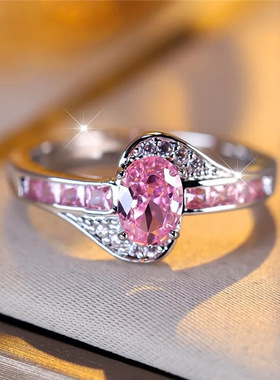 Young新款欧美手饰品女士红宝石戒指女时尚紫水晶镶钻戒指饰品女