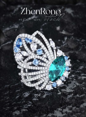 蝴蝶翅膀帕拉伊巴色戒指