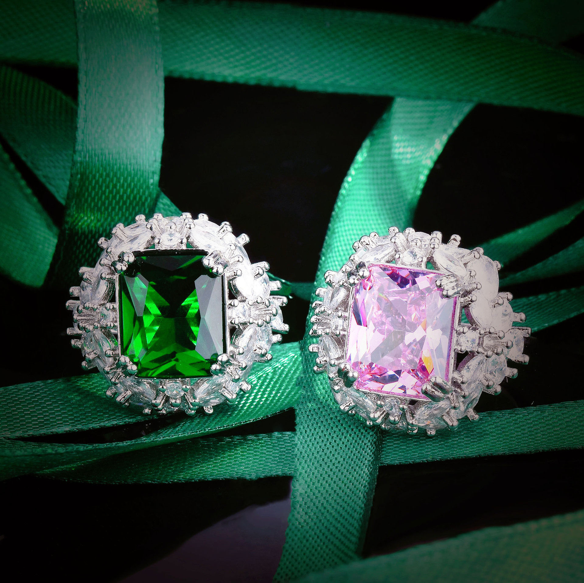 克拉祖母绿戒指重工复古女