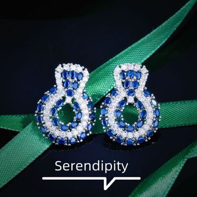 tiktok直播创意耳钉蓝宝石