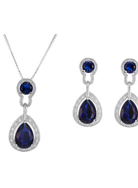 速卖通欧美形吊坠镶钻蓝水晶耳钉