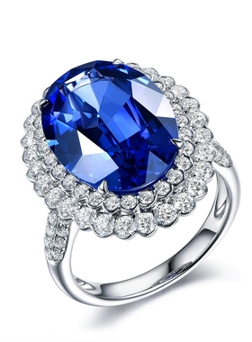 Young直播爆款仿真深蓝坦桑石彩色红宝石开口戒指女群镶锆石指环