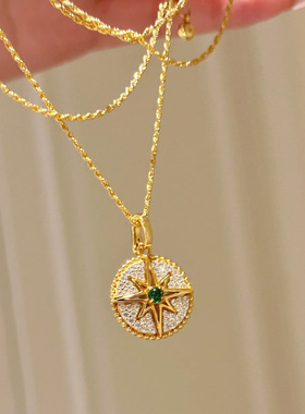 式复古六芒星盘吊坠女