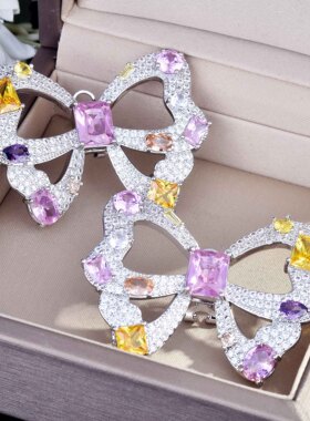 Young925银蝴蝶夸张港风吊坠女ins镶仙女珍珠项链开口戒指手链女