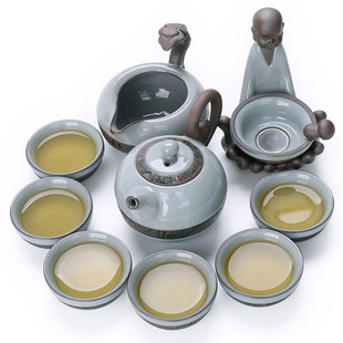 家用整套西施茶壶办公盖碗开片汝窑冰裂釉 哥窑陶瓷功夫茶具套装