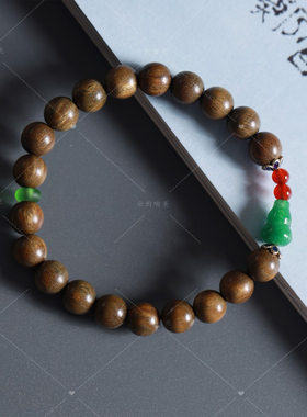 【壮的响亮】长乐未央绿檀/干青葫芦红玛瑙/手链手串饰品新中式