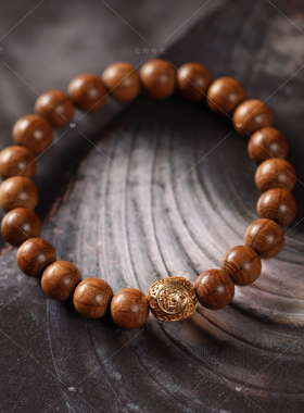 【壮的响亮】听空六道木/沙金镂空无相佛/手链手串饰品文玩简约