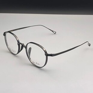 万年龟眼镜余文乐同款日本复古纯钛超轻近视眼镜框椭圆形KMN113