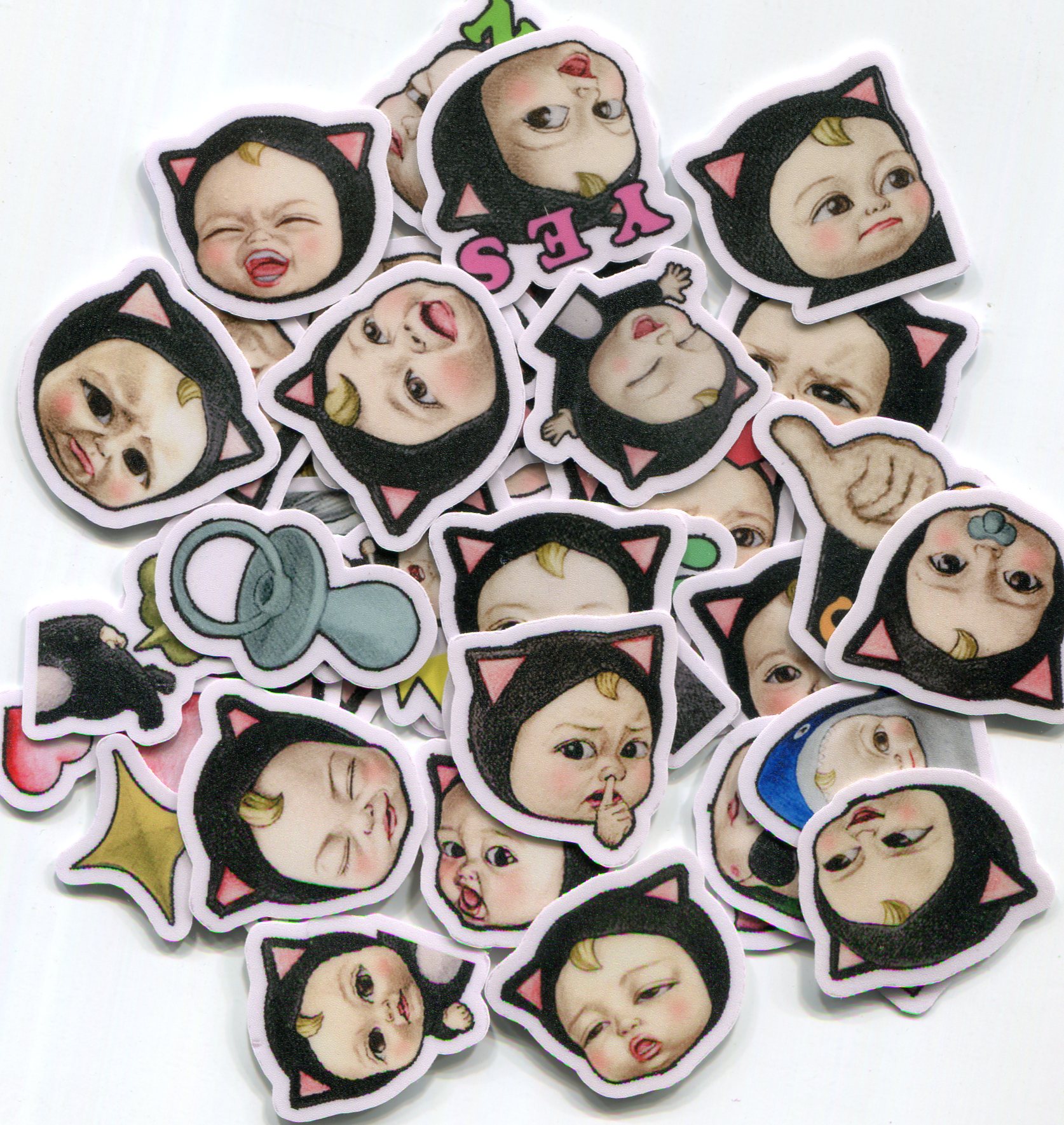 猫宝猫咪 表情贴自制手帐贴纸 40张 z 946