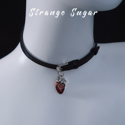 怪糖饰物集原创心脏吊坠细颈链