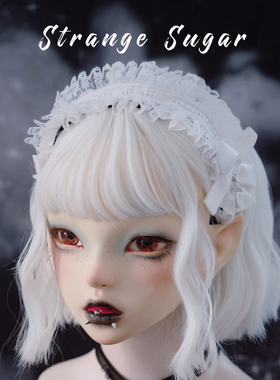 怪糖饰物集原创手工暗黑亚文化白色蕾丝发箍头箍荷叶边