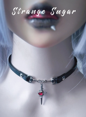 原创亚文化十字短剑吊坠choker