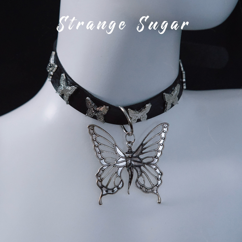 怪糖饰物集原创合金蝴蝶吊坠颈链