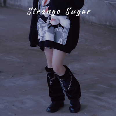 饰物原创仿皮草大象袜朋克风腿套