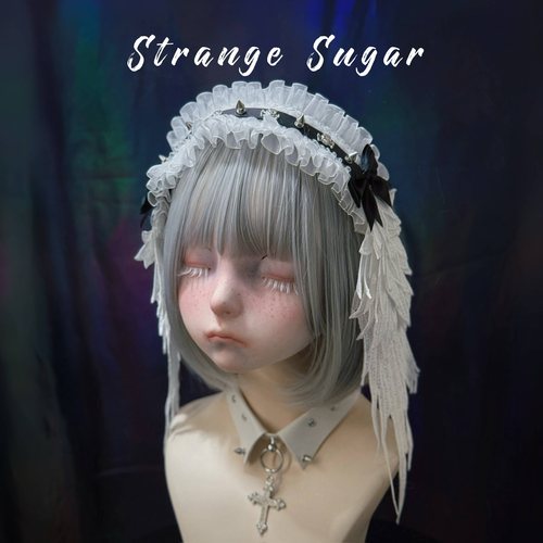怪糖饰物集原创天使翅膀皮扣发带