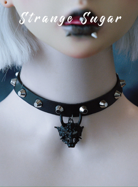 怪糖饰物集原创恶鬼面具铆钉颈链