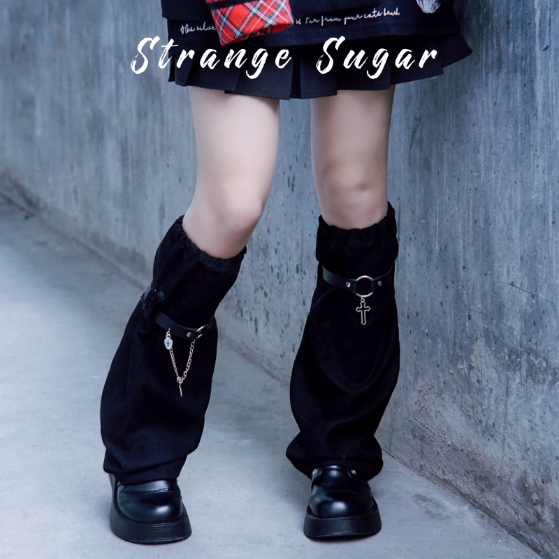 怪糖饰物集原创手工麂皮皮扣腿套保暖秋冬堆堆袜袜套暗黑亚文化,女士内衣/男士内衣/家居服,中筒袜,淘宝优惠券,粉丝福利购,淘宝优惠卷