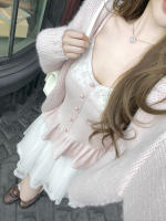 Q Girl's Dream Catcher/A delicate lace-trimmed halter elastic knitted vest thumbnail 5