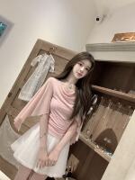 Q Girl's Jenny Sweet Dream/Gentle Knitted Mesh swing-neck top Half Skirt Set thumbnail 2