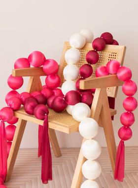 婚庆布艺球串 网红婚房装饰泡沫球中式INS风喜庆男方女方婚礼装扮