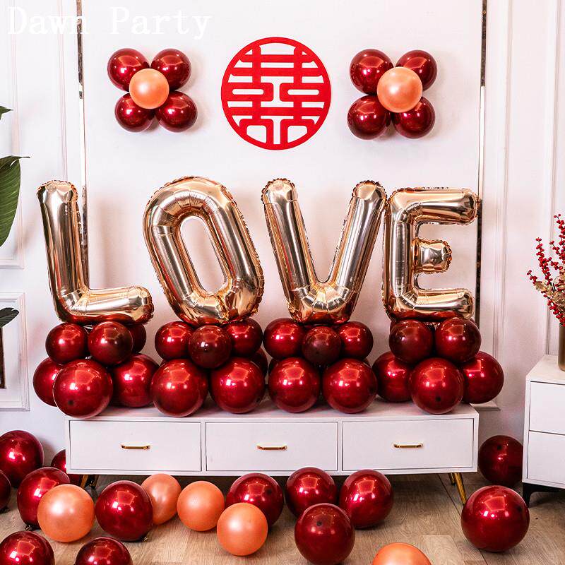 love字母铝膜气球婚房装饰浪漫创意婚礼新房结婚布置套装订婚用品