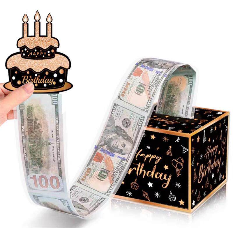 惊喜抽钱生日礼盒生日氛围装饰纸质塞红包小盒子派对伴手礼