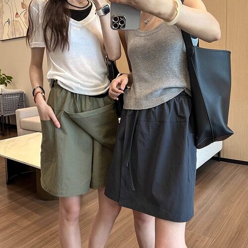 立体腰 美式工装短裙女夏季新款速干高腰a字裙半身裙裤