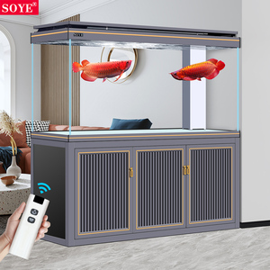 鱼缸客厅大型2024新款轻奢玄关落地底滤生态智能水族箱隔断柜屏风
