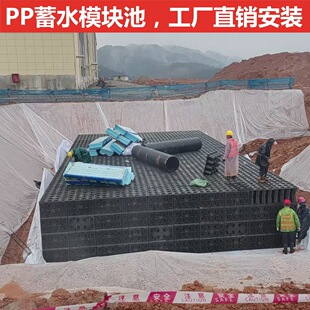雨水收集pp模块蓄水池海绵城市调蓄池雨水回收利用系统整套设备