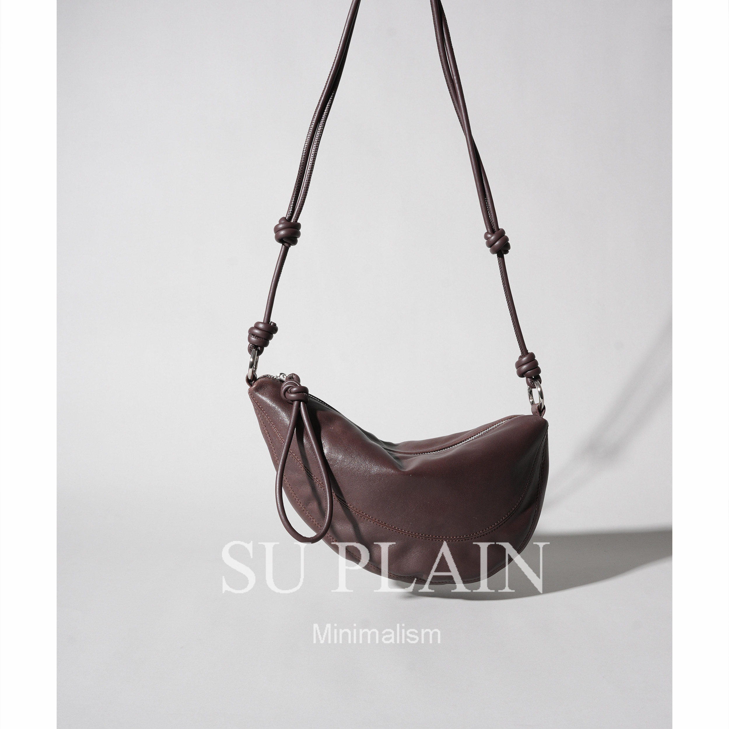 SUPLAIN/SUPLAIN休闲时尚腋下包黑色小众单肩斜跨真皮女包