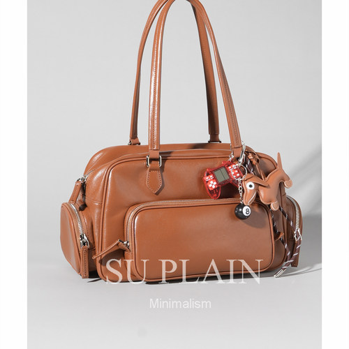 SUPLAIN/SUPLAIN头层牛皮托特包复古大容量包包休闲百搭单肩女包