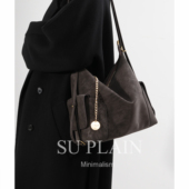 SUPLAIN南素野野 真皮牛皮托特双肩包单肩斜气质复古女包