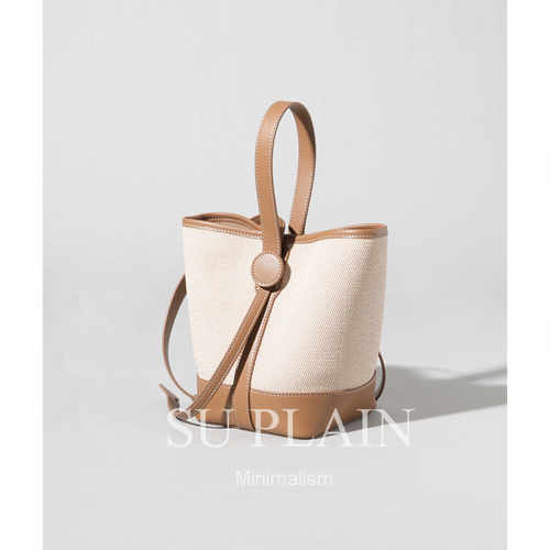 单肩斜挎真皮水桶包小众设计