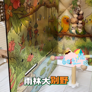 达洋鸟笼卡通隔板防止打架懒人养鸟易清理颜值鸟笼透明亚克力隔板
