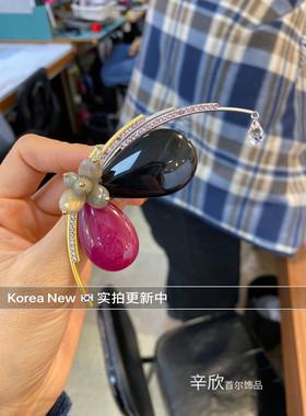 东大门韩国进口新款半圆手工胸花